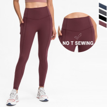 Venta caliente Sports Medias para mujeres Pantalones de yoga Butt Butt de cintura alta Leggings con bolsillos laterales Leggings Sport Fitness